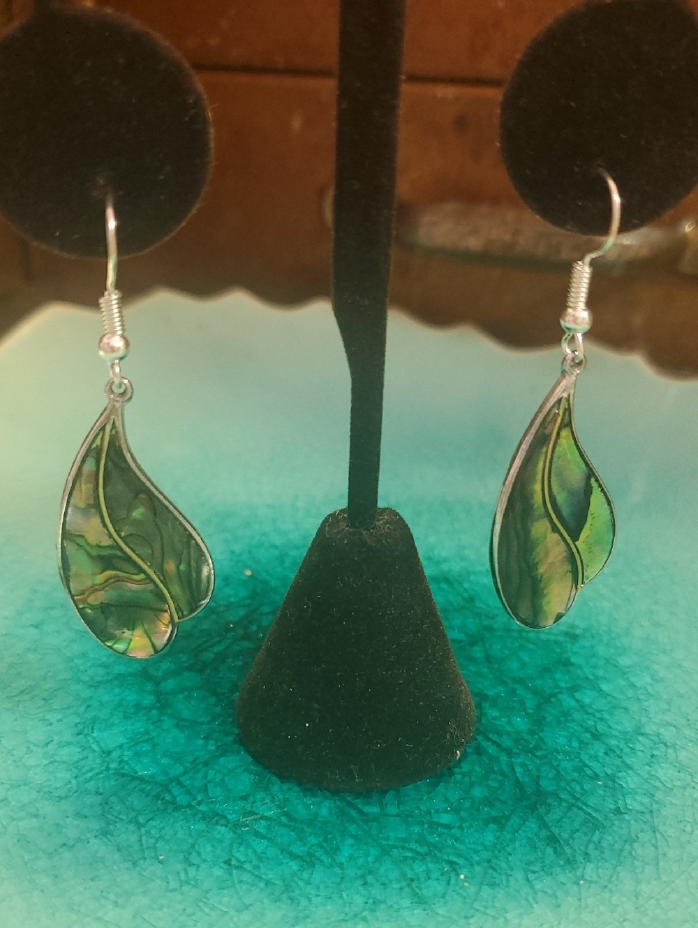 MOP &silvertone Drop Earrings D